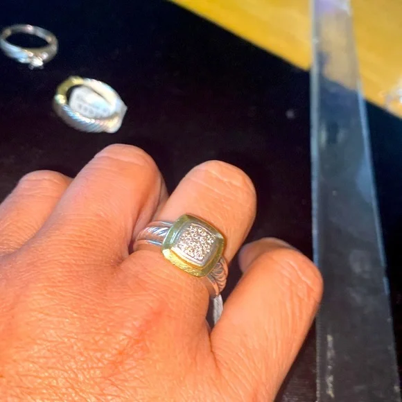 Authentic David Yurman 18k Gold & Sterling Silver Diamond Ring Rings